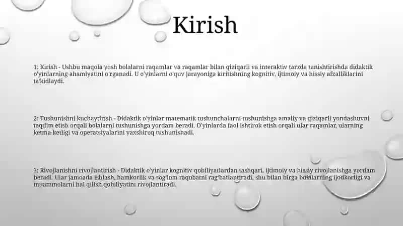 MashgʻUlotlarda Bolalarni Son Va Raqamlar Bilan Tanishtirishda Didaktik OʻYinlardan Foydalanish 2