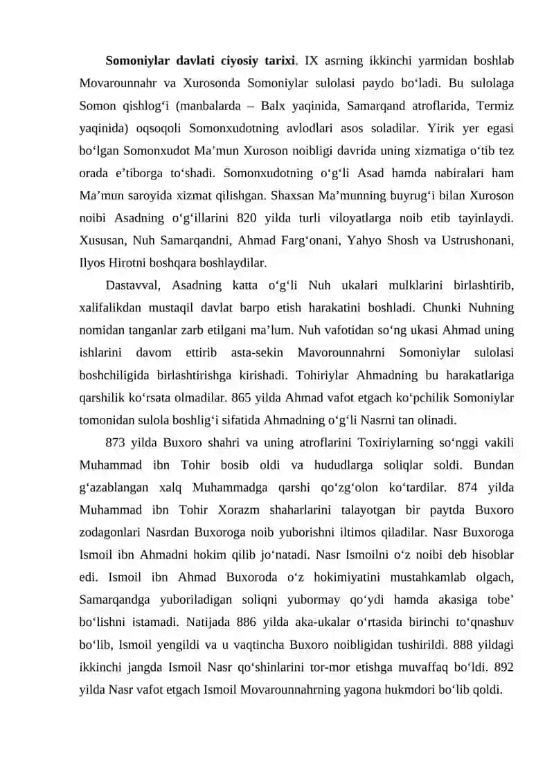 Somoniyalar Davlatining Boshqaruv Tartibi 2