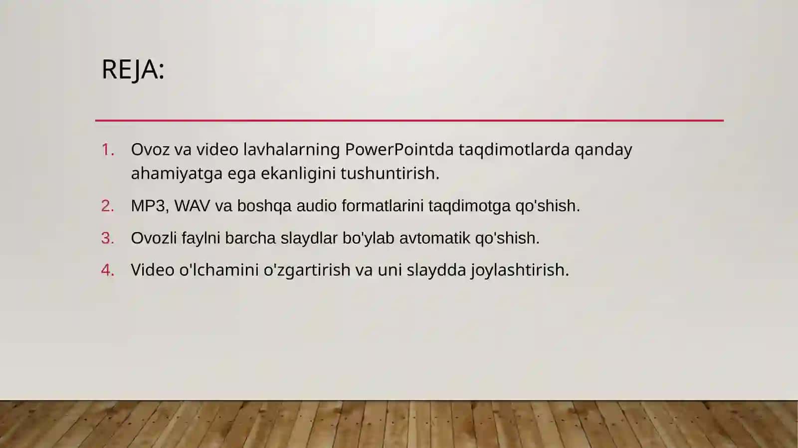 MS Powerpointda ovoz va video lavhalarga ishlov berish 2