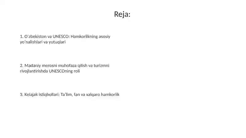 O'zbekiston va UNESCO Hamkorligi 2