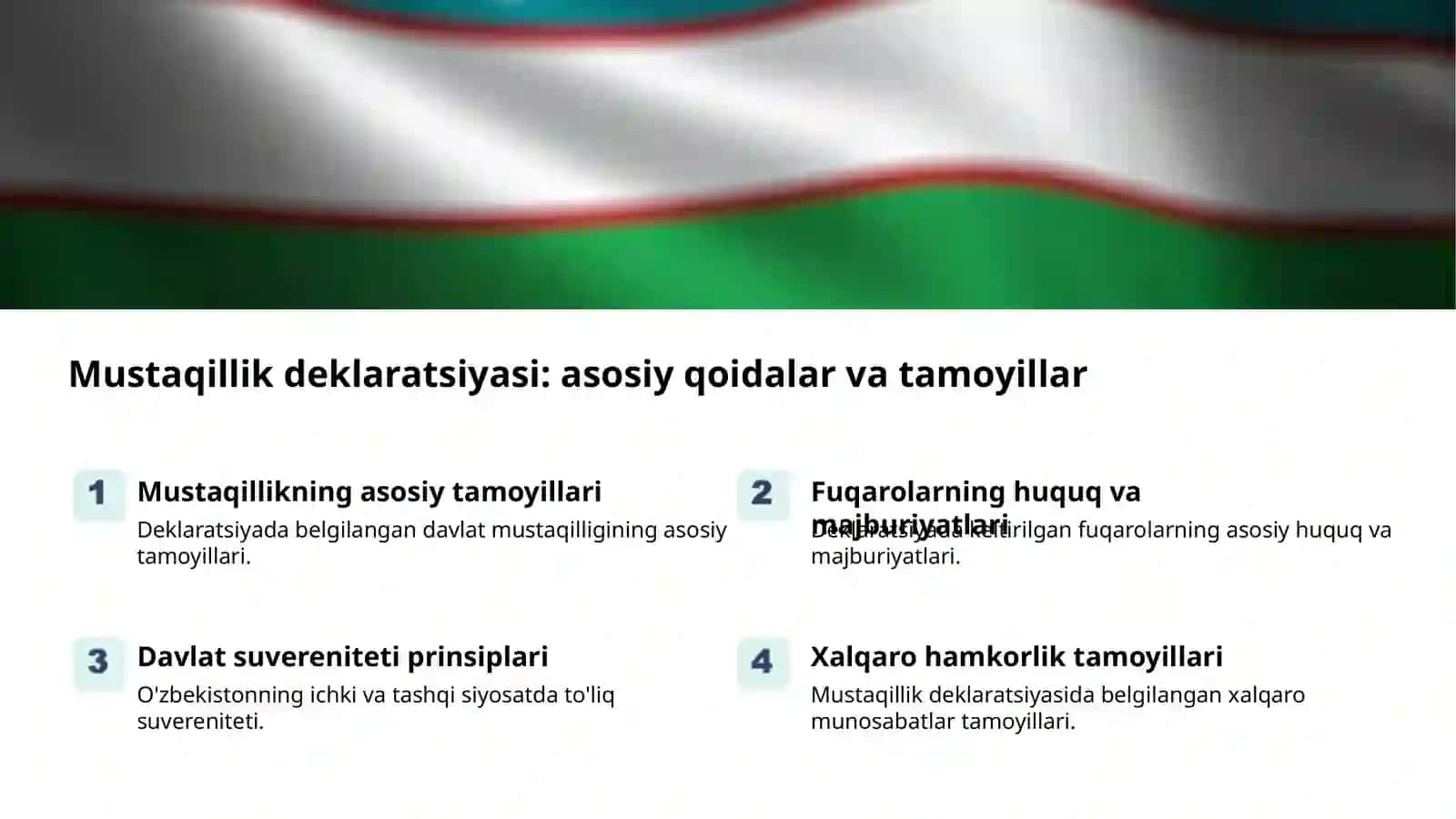 Mustaqillik: Yangi davr boshlanishi 2