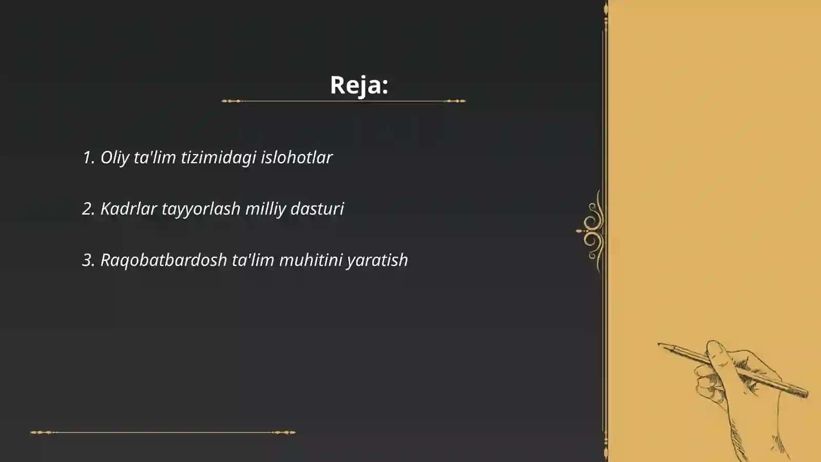 Oliy ta'lim tizimidagi islohotlar 2