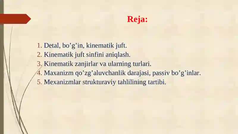 Kinematik zanjirlar va ularning turlari 2