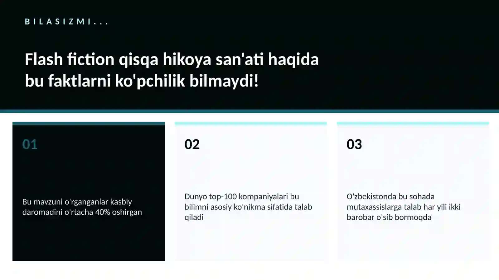 Flash fiction qisqa hikoya san'ati 2