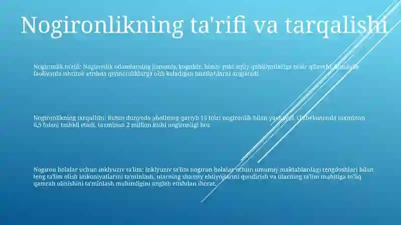 Imkoniyati Cheklangan Bolalar Turlari Va Ularni Inklyuziv TaʼLimga Jalb Qilish 2