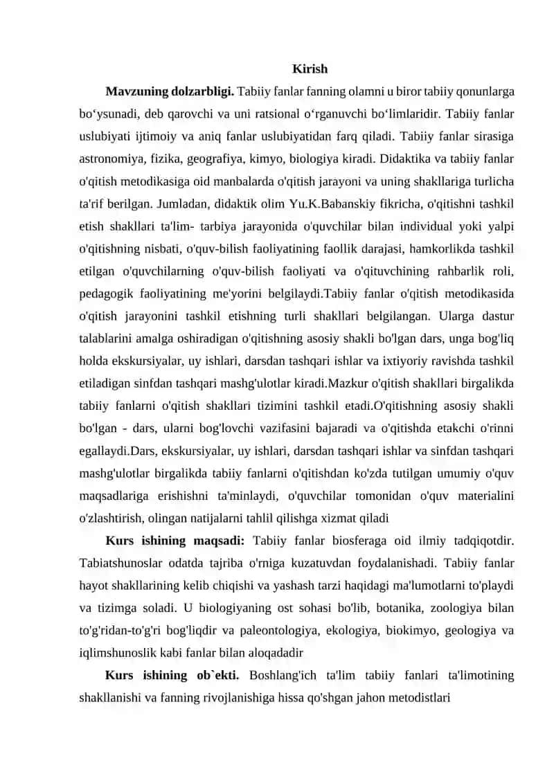 Boshlang'ich Ta'lim Tabiiy Fanlarni O'qitishda Sinfdan Tashqari Ishlar 2
