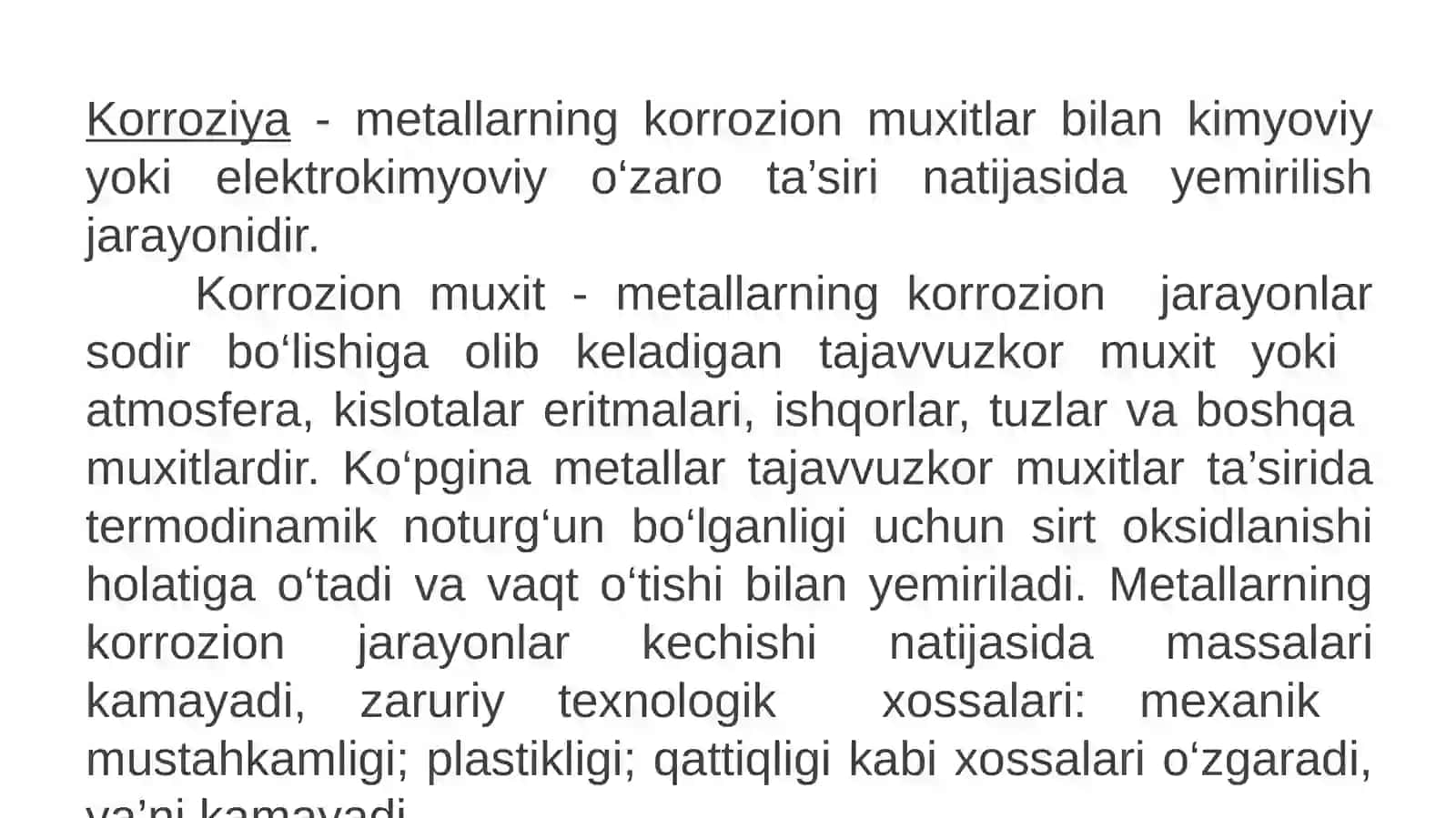KONSTRUKTSION MATERIALLARNIKORROZIYAGABARDOSHLIGI 2