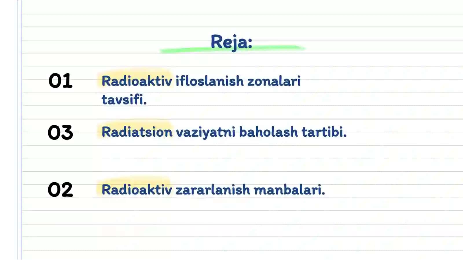 Radiativ zararlanish manbalari 2
