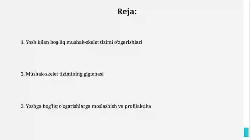 Tayanch va harakat tizimining yoshga oid xususyatlari va gigiyenasi 2