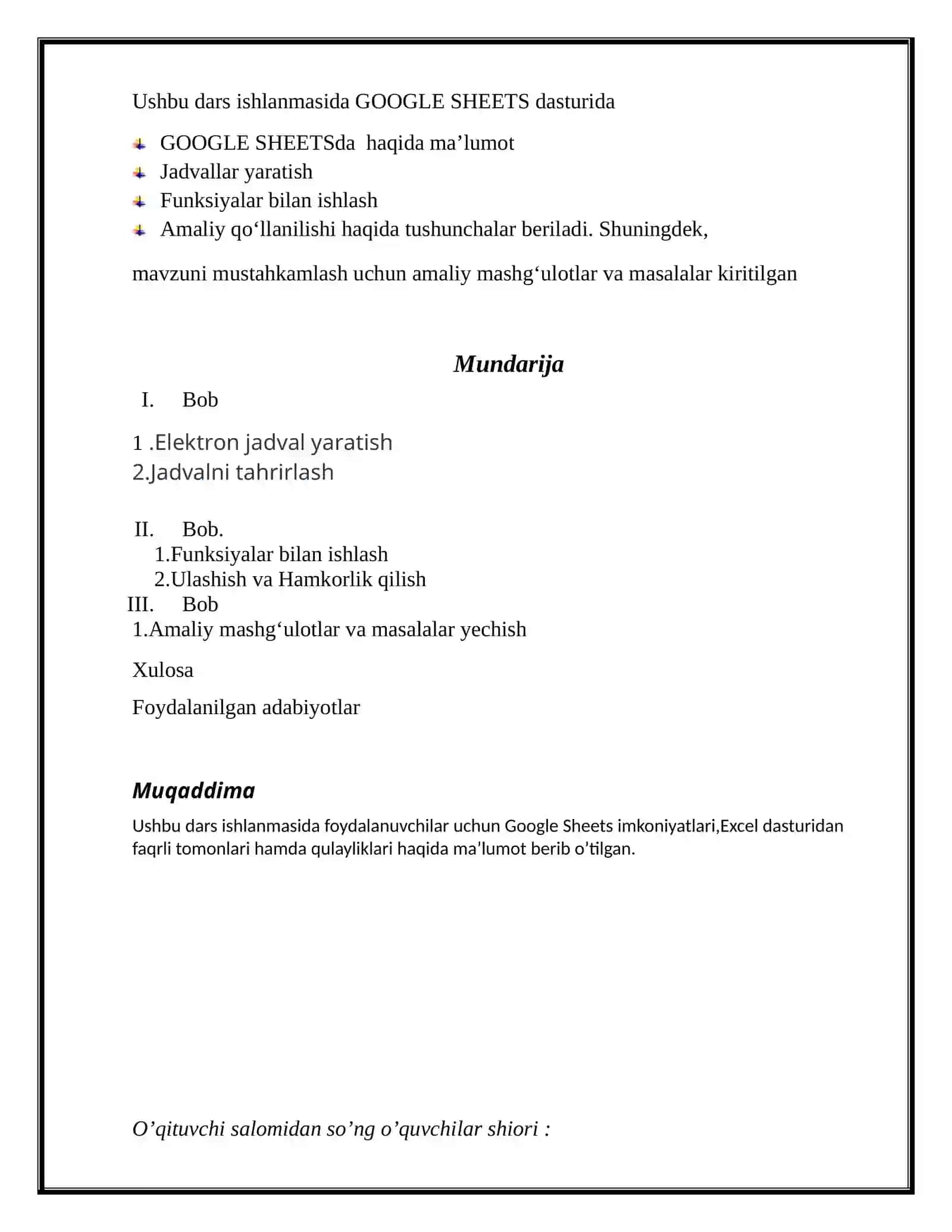 MIKRODARS SHAKLIDA TAYYORLANGAN MALAKA ISHI 2