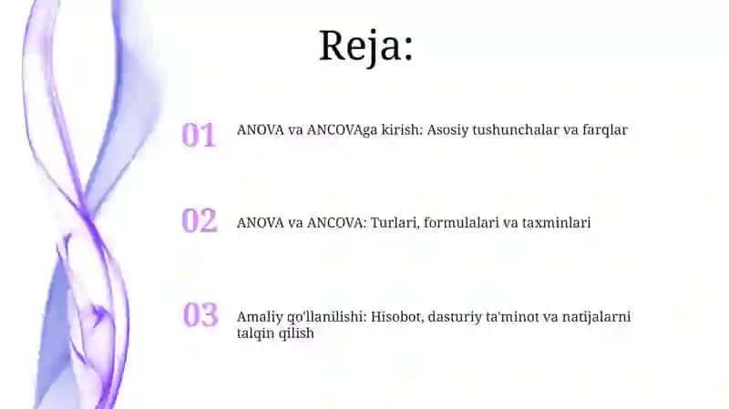 ANOVA va ANCOVA tahlili 2