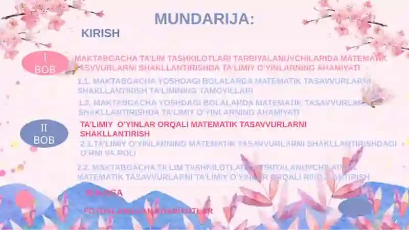 TA’LIMIY O’YINLAR ORQALI MATEMATIK TASAVVURLARNI SHAKLLANTIRISH 2