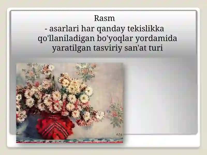 RASSOMLIK RANGTASVIR TURLARI 2