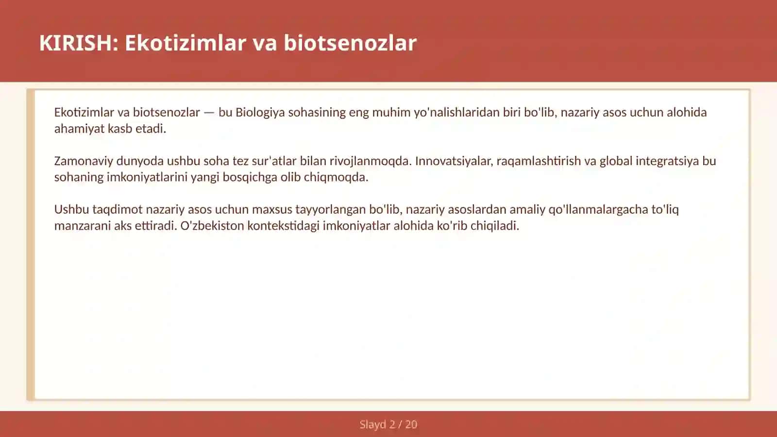 Ekotizimlar va biotsenozlar 2