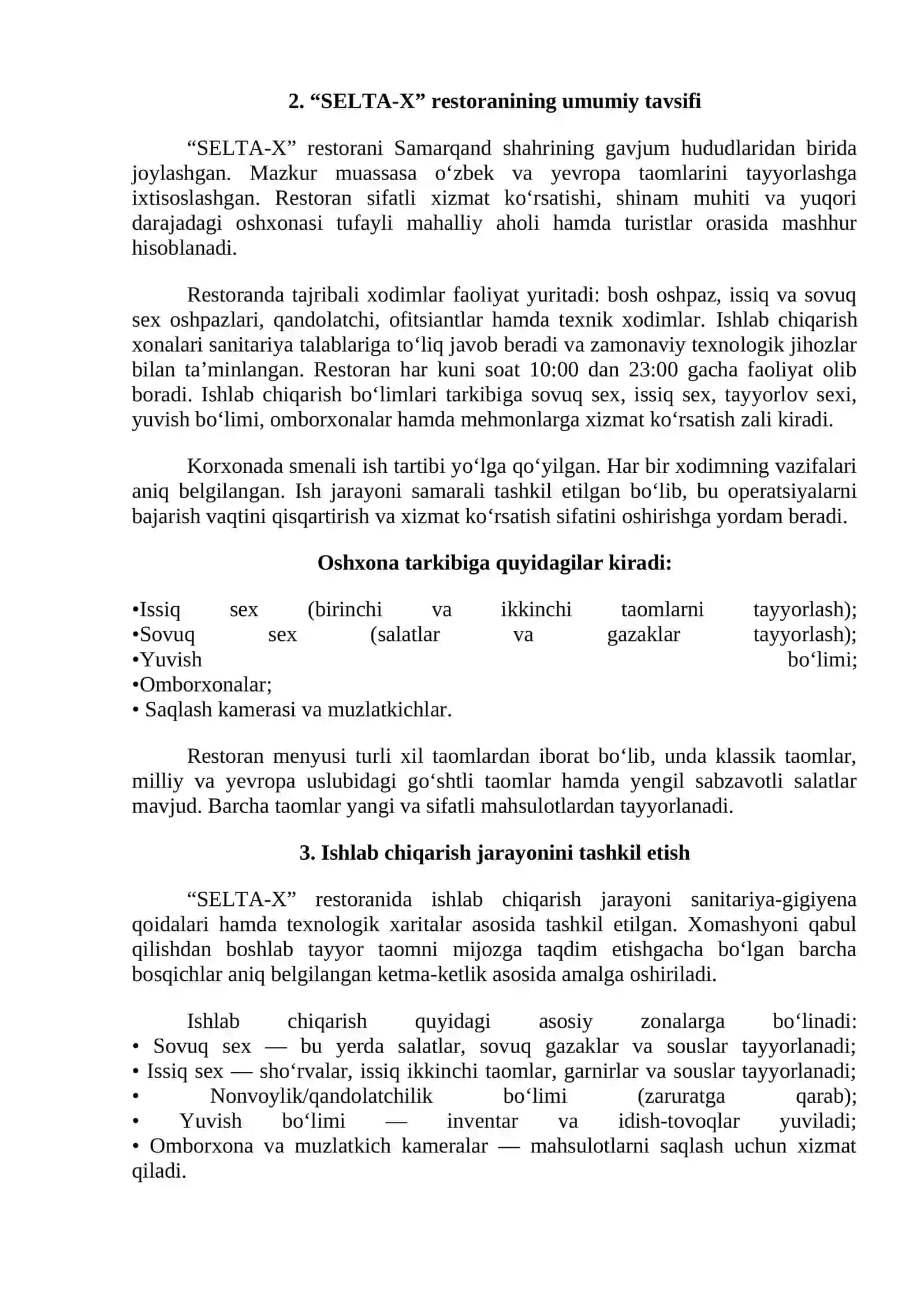 “SELTA-X” da amaliyot hisoboti 2