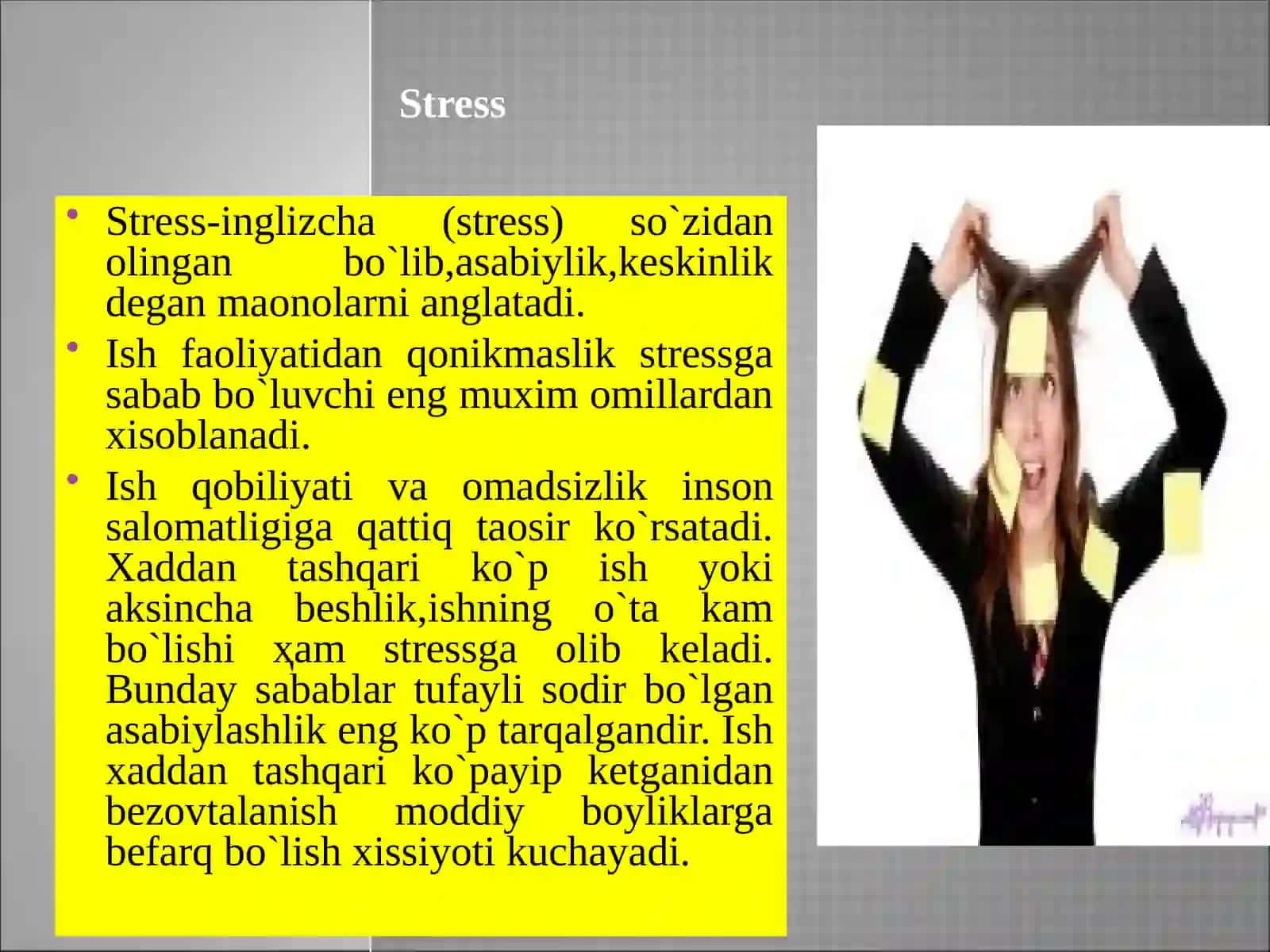 Stress va uniboshqarish 2