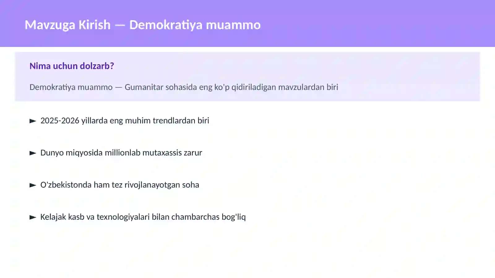 Demokratiya muammo 2