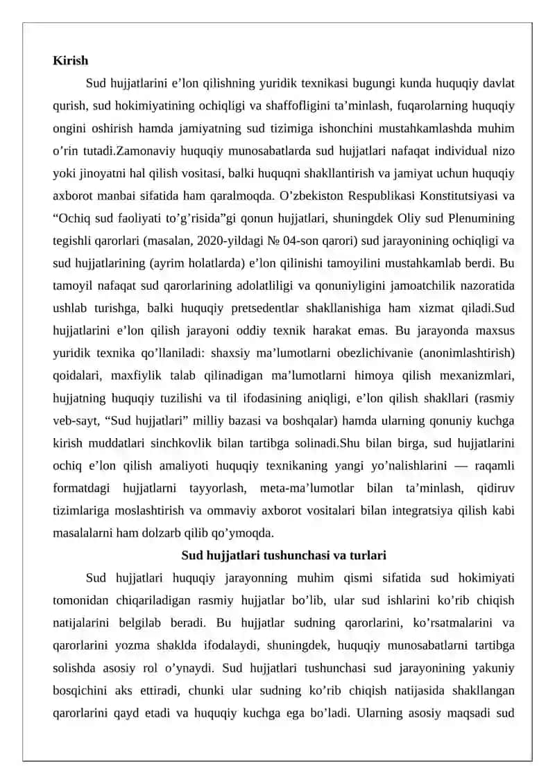 Sud hujjatlarini e’lon qilishning yuridik texnikasi tushunchasi 2