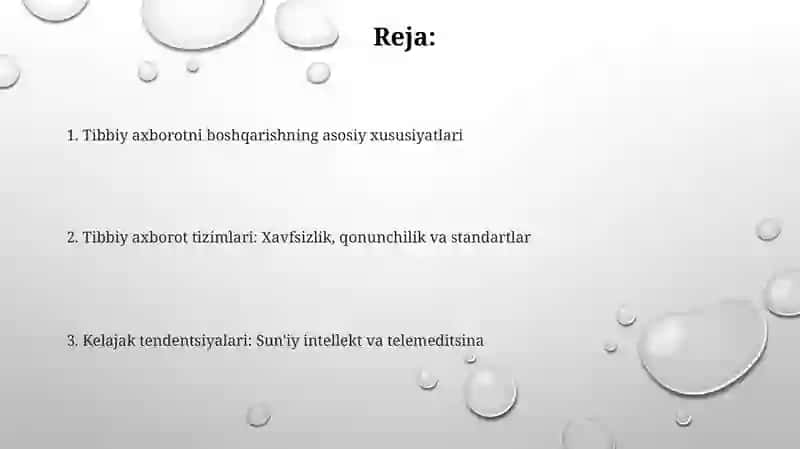 Tibbiy axborotni boshqarishning hususiyatlari 2