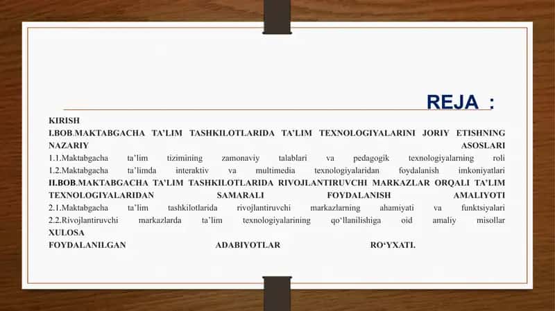 Maktabgacha ta’lim tashkilotlarida ta’lim texnologiyalarini joriy etishning nazariy asoslari 2