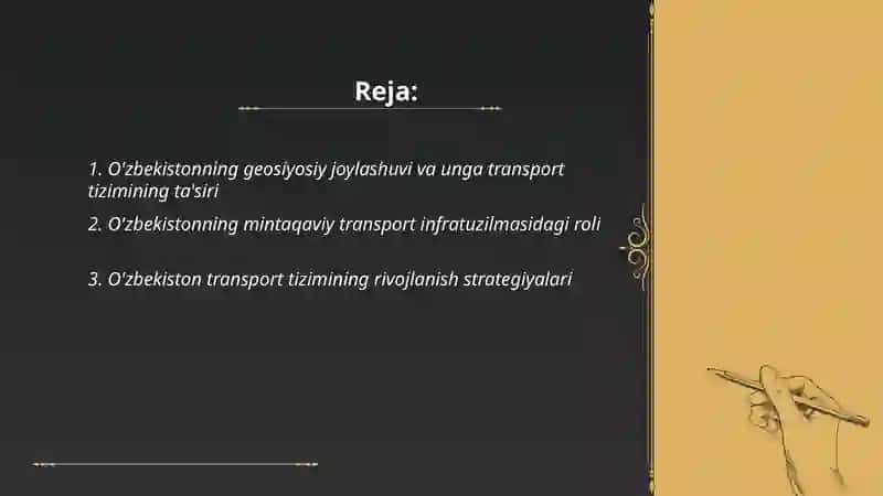 O'zbekiston transport tizimi 2