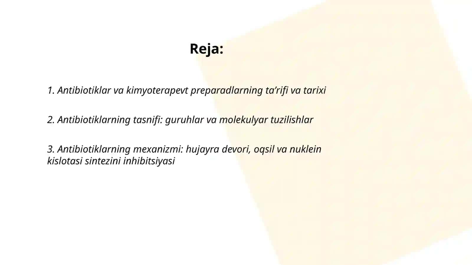 Antibiotiklar va kimyoterapevt preparadlar 2