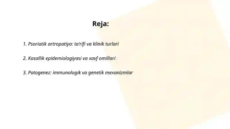 Psoriatik artropatiya. Tekshirish va davolash usullari 2