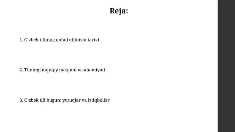 Oʻzbek tilining qabul qilinishi tarixi 2