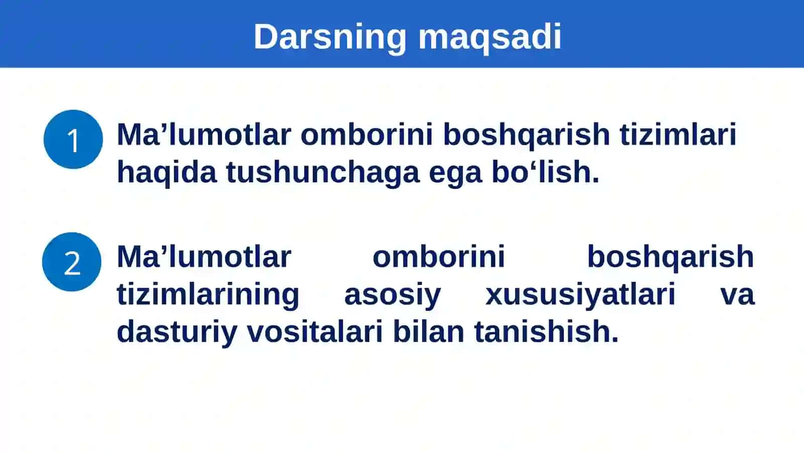 MS Access dasturiy ta’limi 2