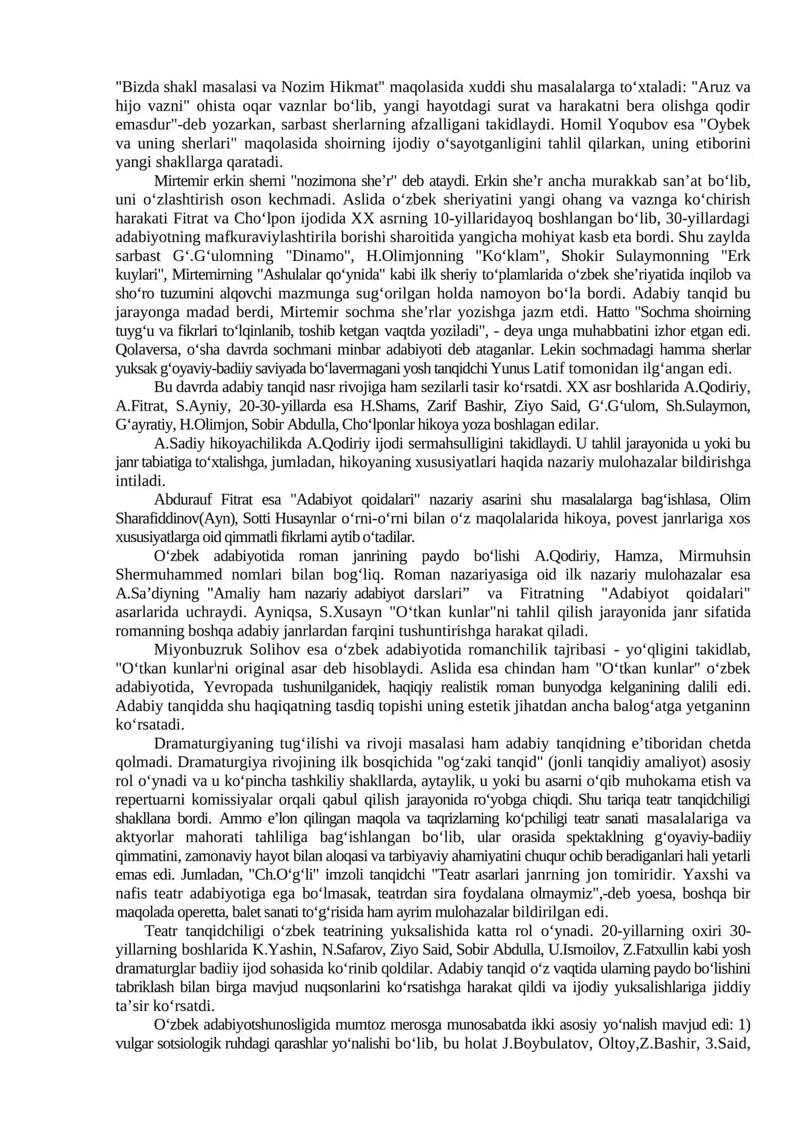 O‘zbek adabiy tanqidi mafkuraviylashtirish va realism uchun kurash jarayonida 2