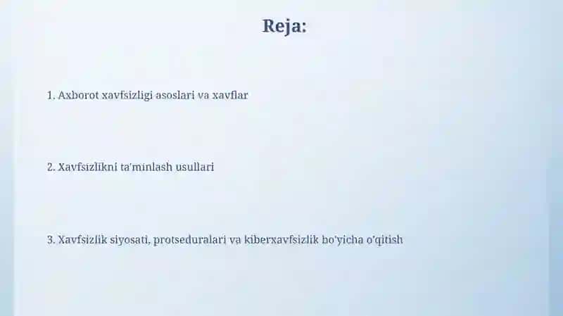 Axborot hafsizligi va himoyalash usullari 2