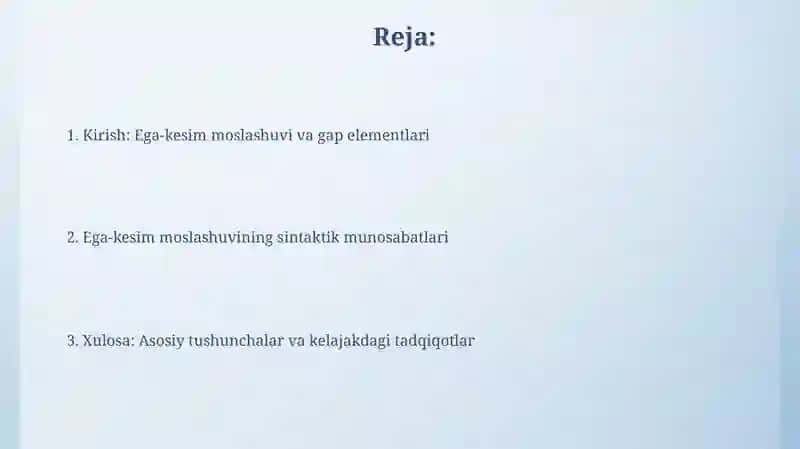 Tobe bog'lanish va gap bo 'laklari o'rtasidagi sintaktik munosabatlar 2