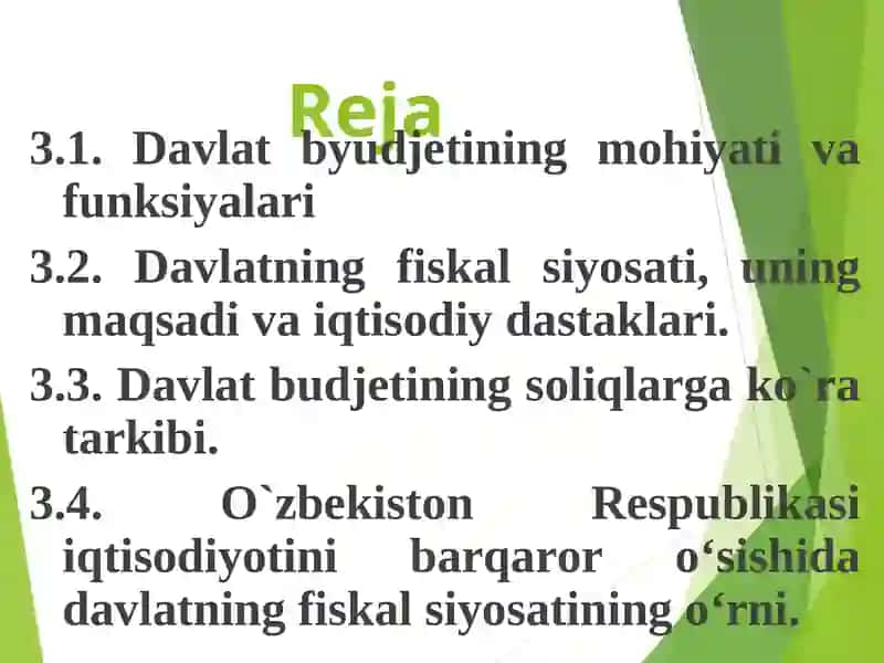 Davlatning fiskal (soliq) siyosati. 2