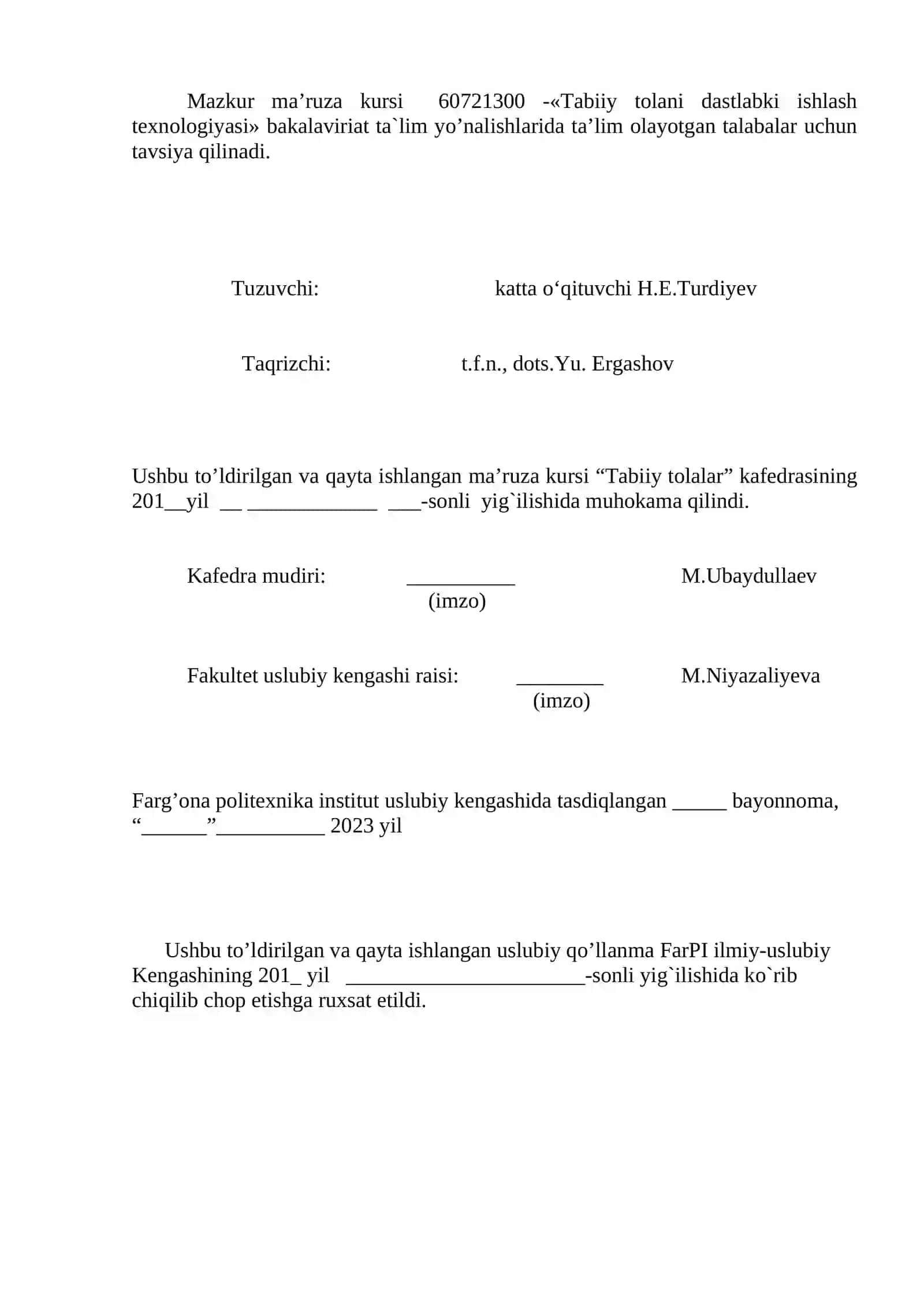 «PAXTANI DASTLABKI ISHLASH va URUG’ TAYYORLASH TEXNOLOGIYASI» 2
