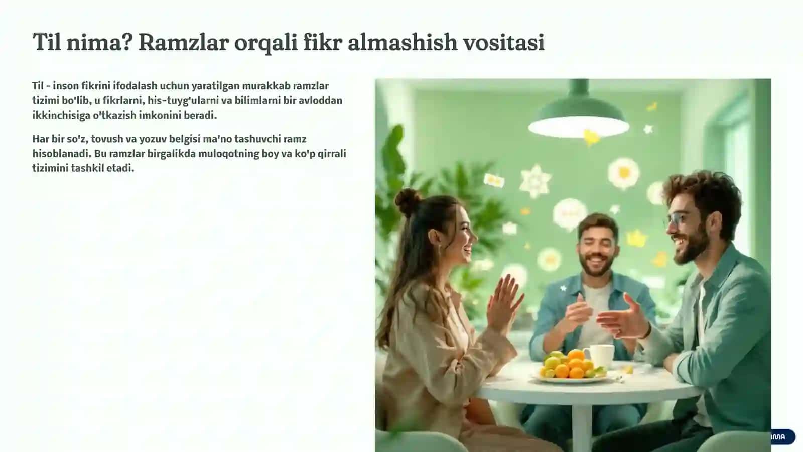 Til sistema sifatida: Til ramzlar tizimi sifatida 2