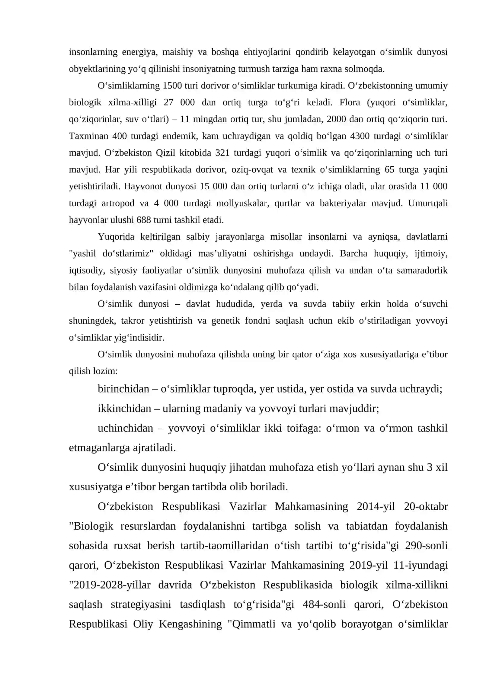 O‘simlik dunyosi va uni ekologik-huquqiy muhofaza qilish zarurati 2