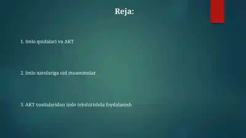 Orfografiya qoidalari va AKT. Imlo qoidalari bilan bog'liq muammolar 2