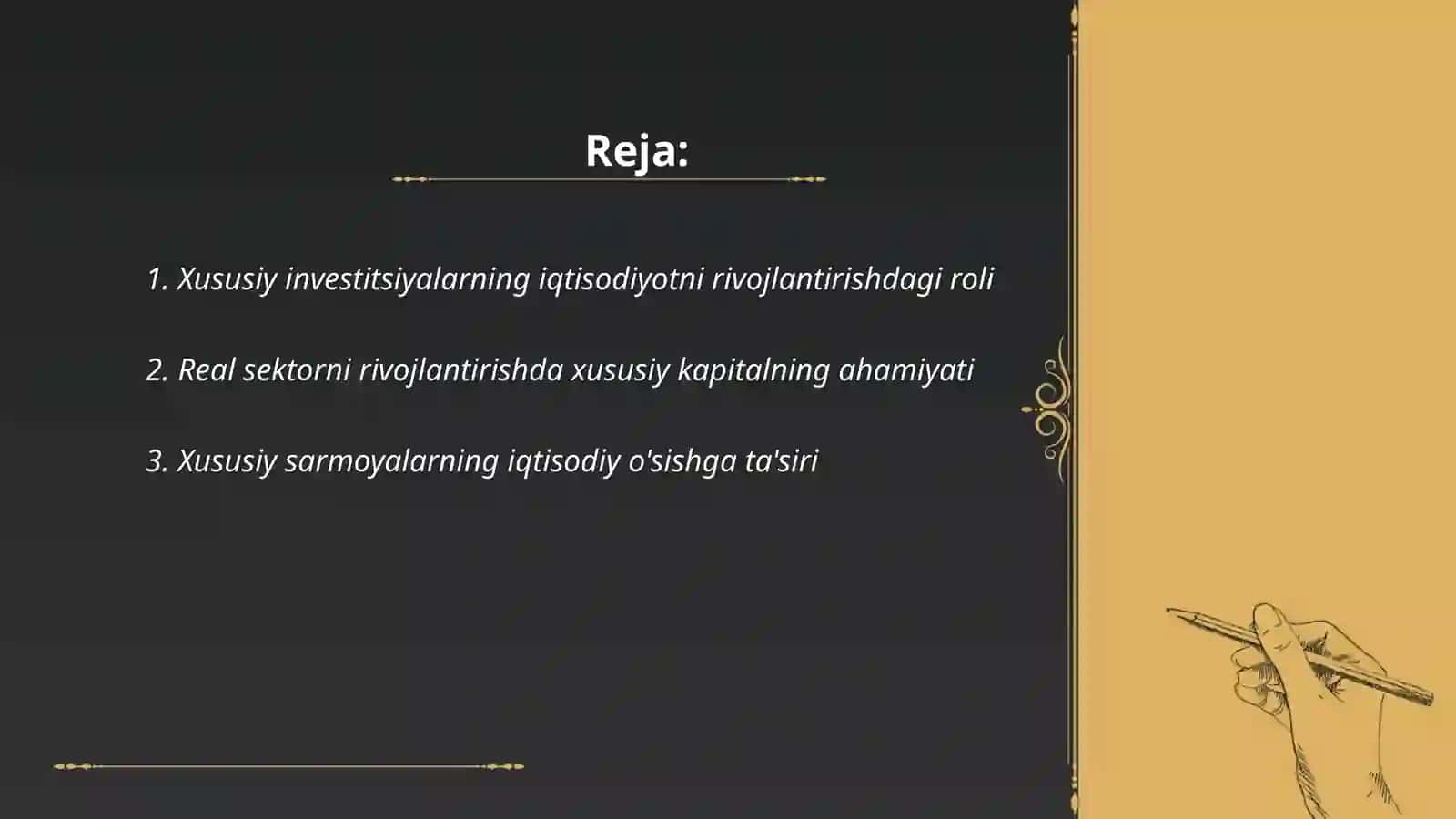 Iqtisodiyot va uning real sektorini rivojlantirishda xususiy investitsiyalarning o'rni va ahamiyati 2