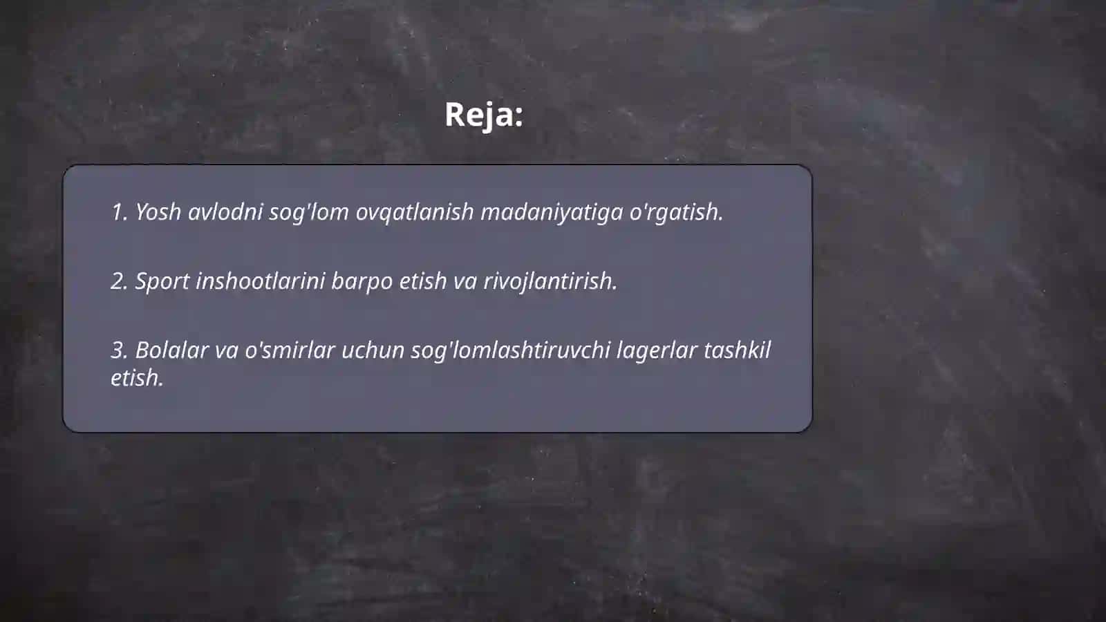 Bolalar va o'smirlar uchun sog'lomlashtiruvchi lagerlar tashkil etish 2