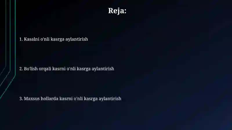 Oddiy kasrni o‘nli kasrga aylantirish 2