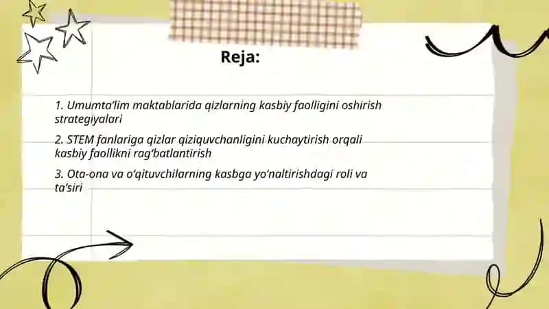 Umumtaʼlim maktablari oʻquvchi qizlarning kasbiy faolligini oshirish 2