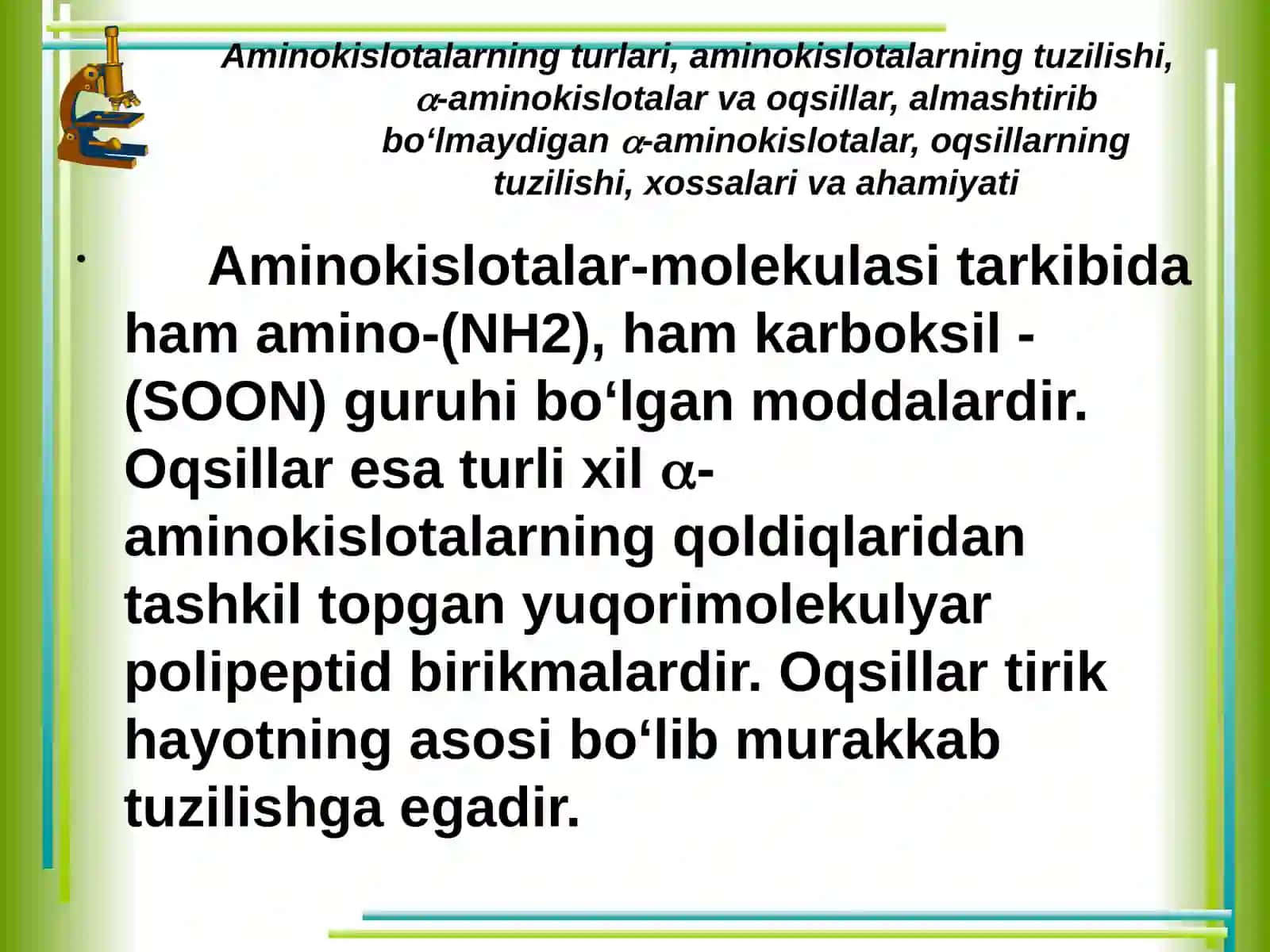 Aminokislotalarni ajratib olish 2