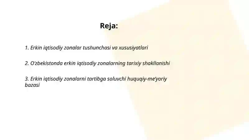Erkin iqtisodiy zonalarning shakllanishi va rivojlanishi 2