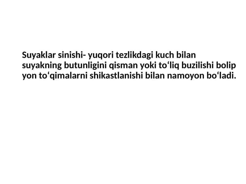 Suyaklar sinishi va chiqishi 2