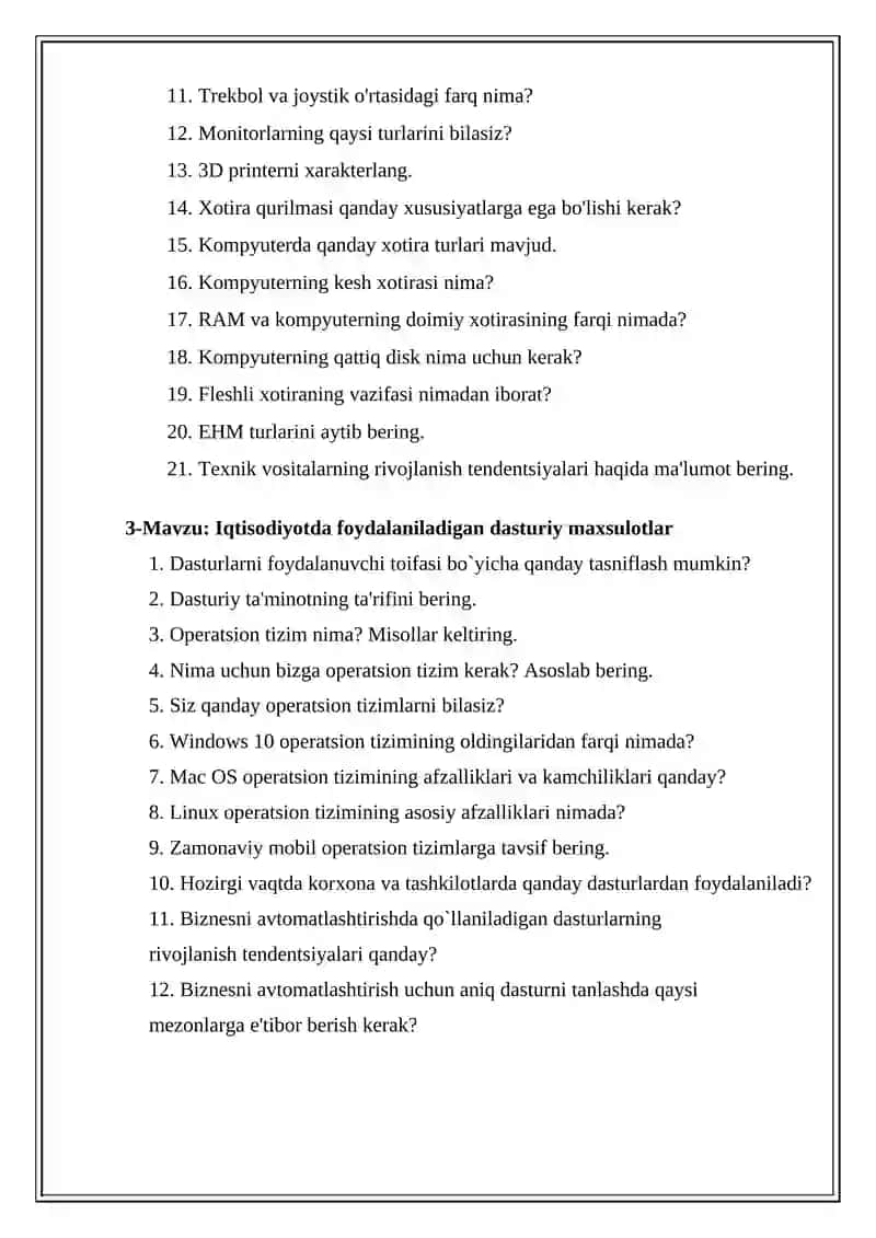 Axborot texnalogiyalarining Infratuzilmasi 2