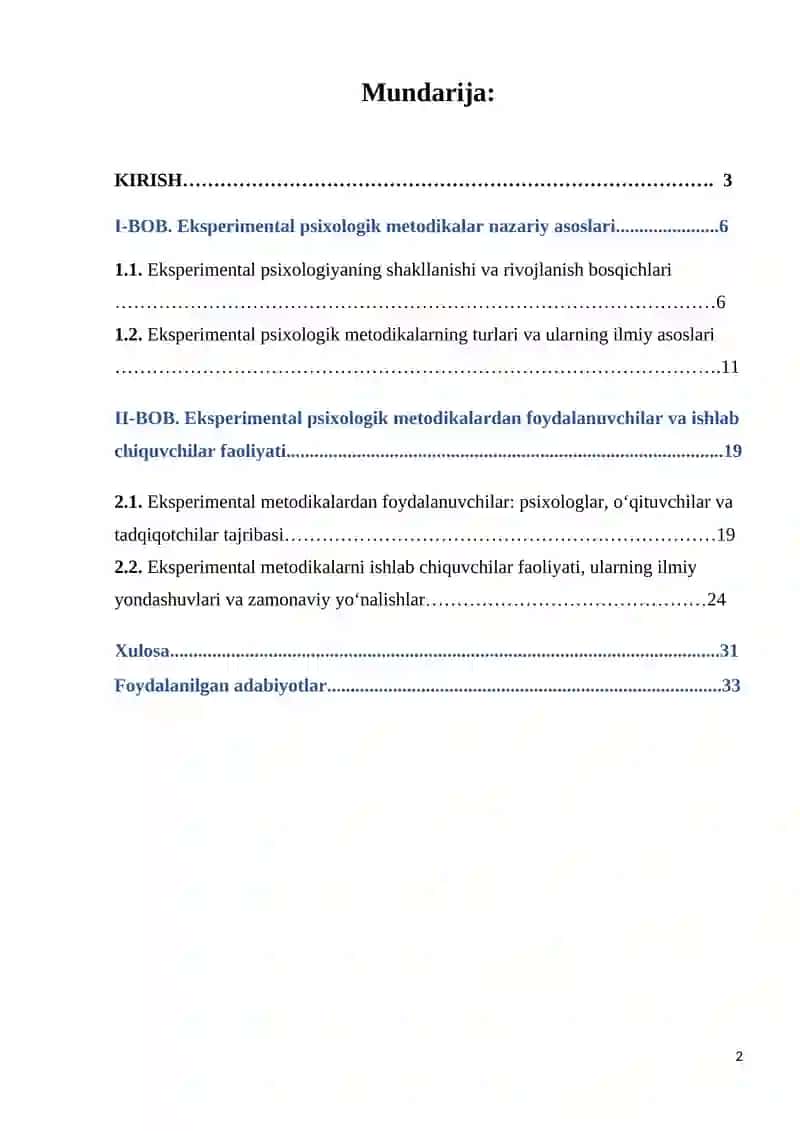 Eksperimental Psixologik Metodikalardan Foydalanuvchilar va Ishlab Chiquvchilar 2