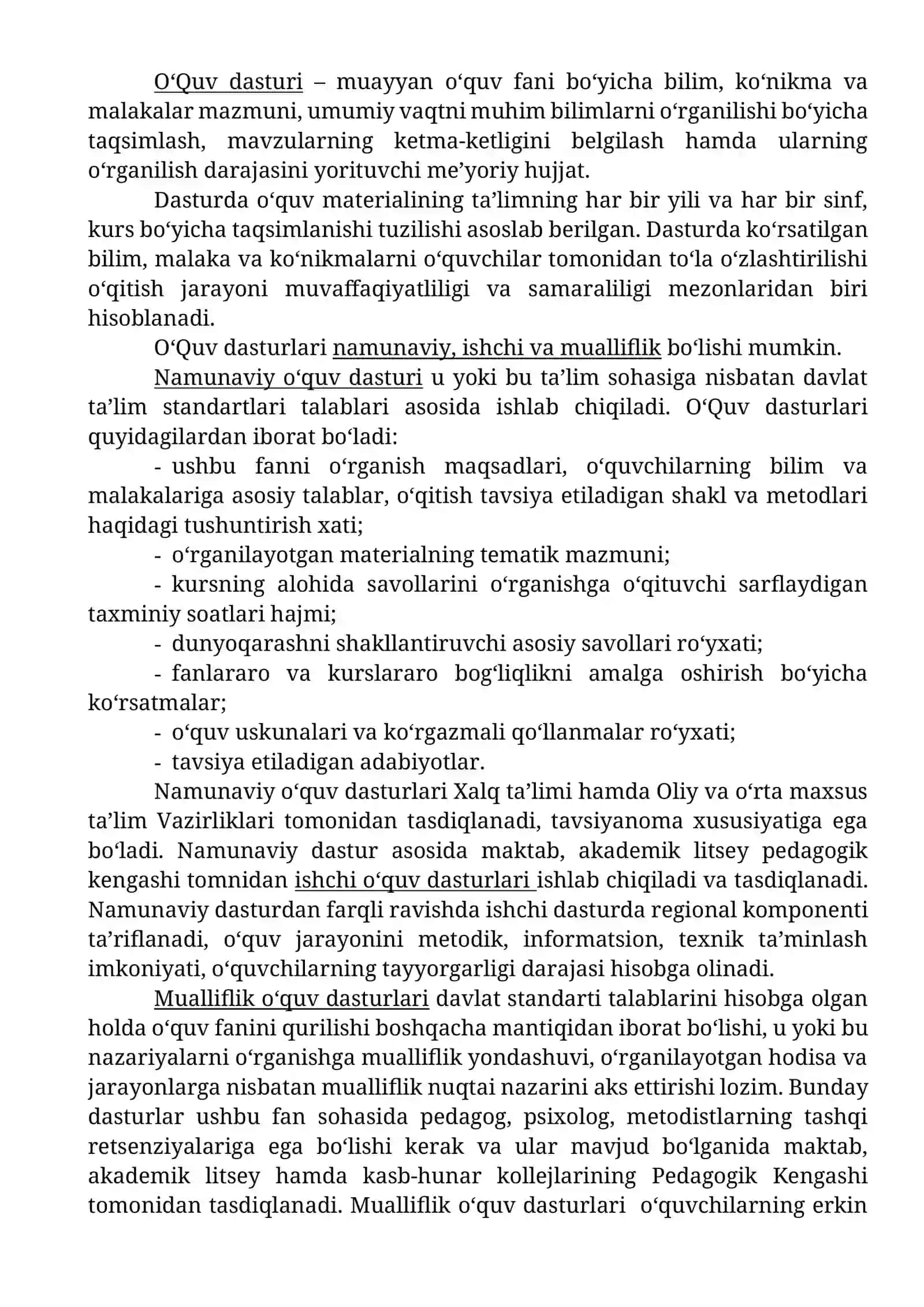 Ta’lim mazmunini belgilovchi me’yoriy hujjatlar 2