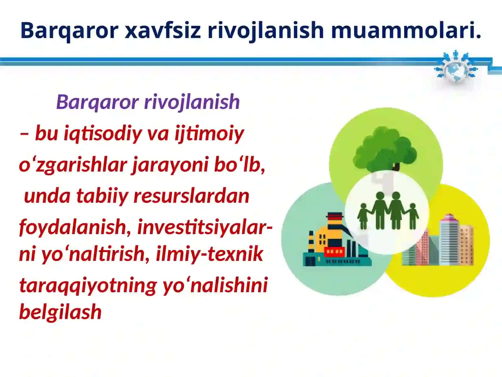 XX asr oxiri XXI asr boshlarida barqaror rivojlanish va  Etno ijtimoiy muammolar 2