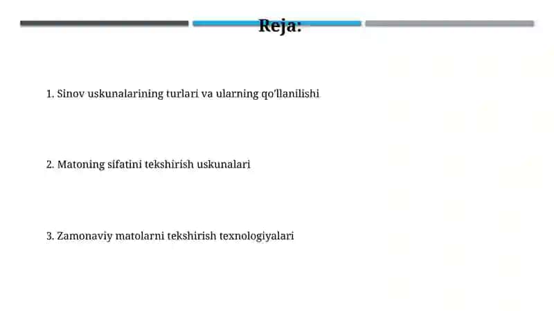 Matoning sifatini tekshirish uskunalari 2