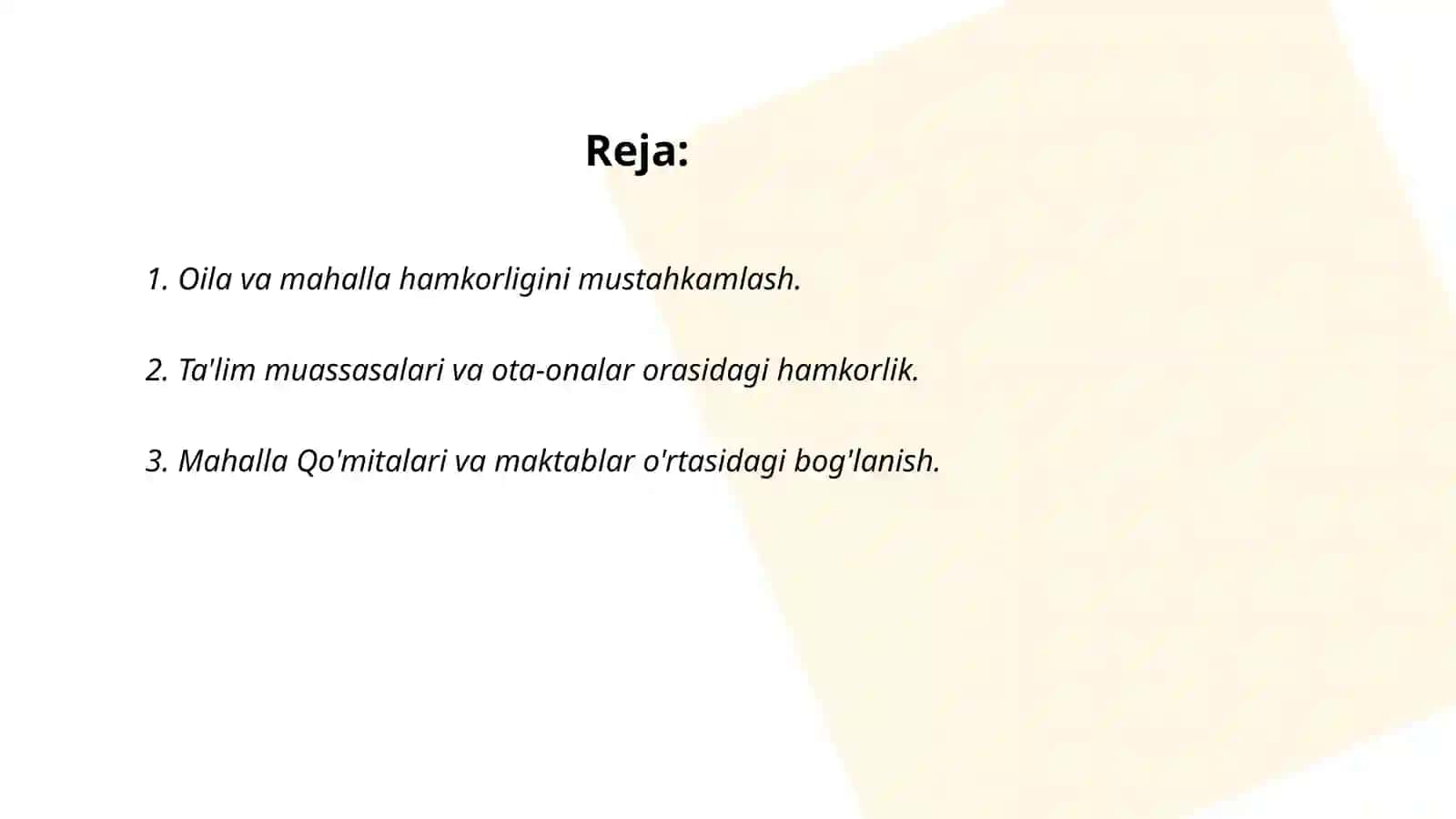 Tarbiya jarayonida oila mahalla hamda ta'lim muassasalarining hamkorligini yo'lga qo'yish shakl va metodlari 2